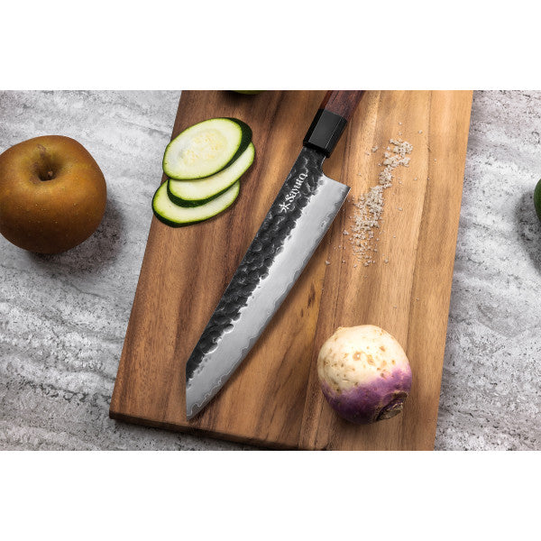 Couteau Sayuto Sequoia San Mai modèle chef 21cm brute de forge Sayuto - Mathon - 2