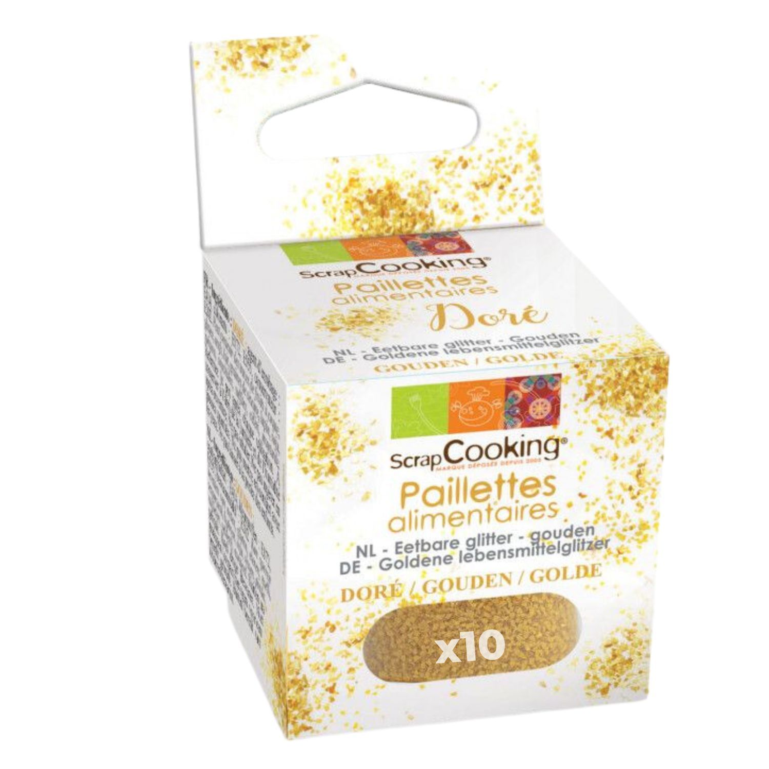 Paillettes alimentaires dorées 50 g Scrapcooking - Mathon
