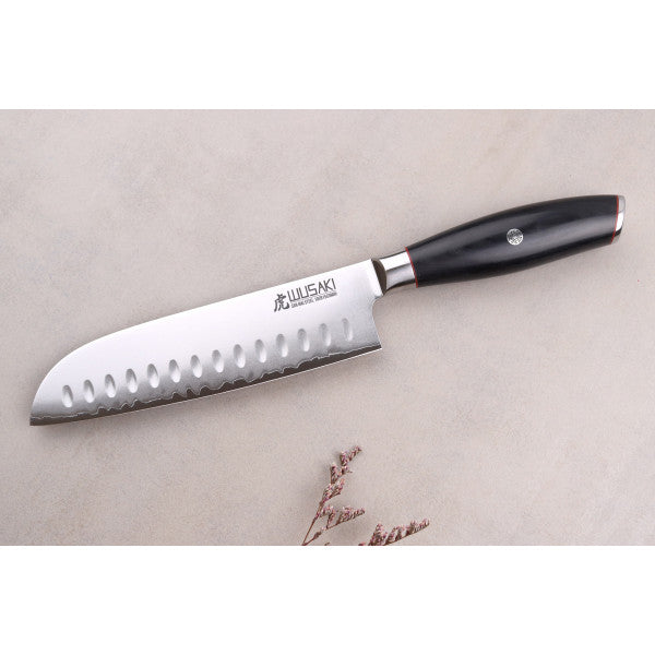 Couteau modèle santoku Wusaki Fujiko Black 18cm manche en pakka Wusaki - Mathon - 3
