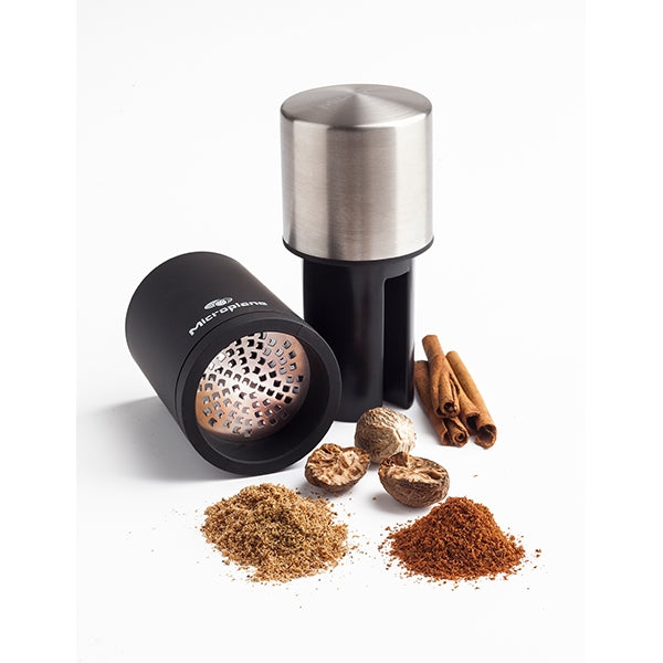 Moulin à épice 2-en-1 noir et inox Microplane - Mathon - 3