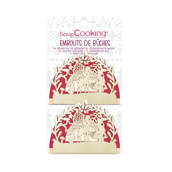 2 embouts pour bûche Forêt enchantée Scrapcooking - Mathon - 1
