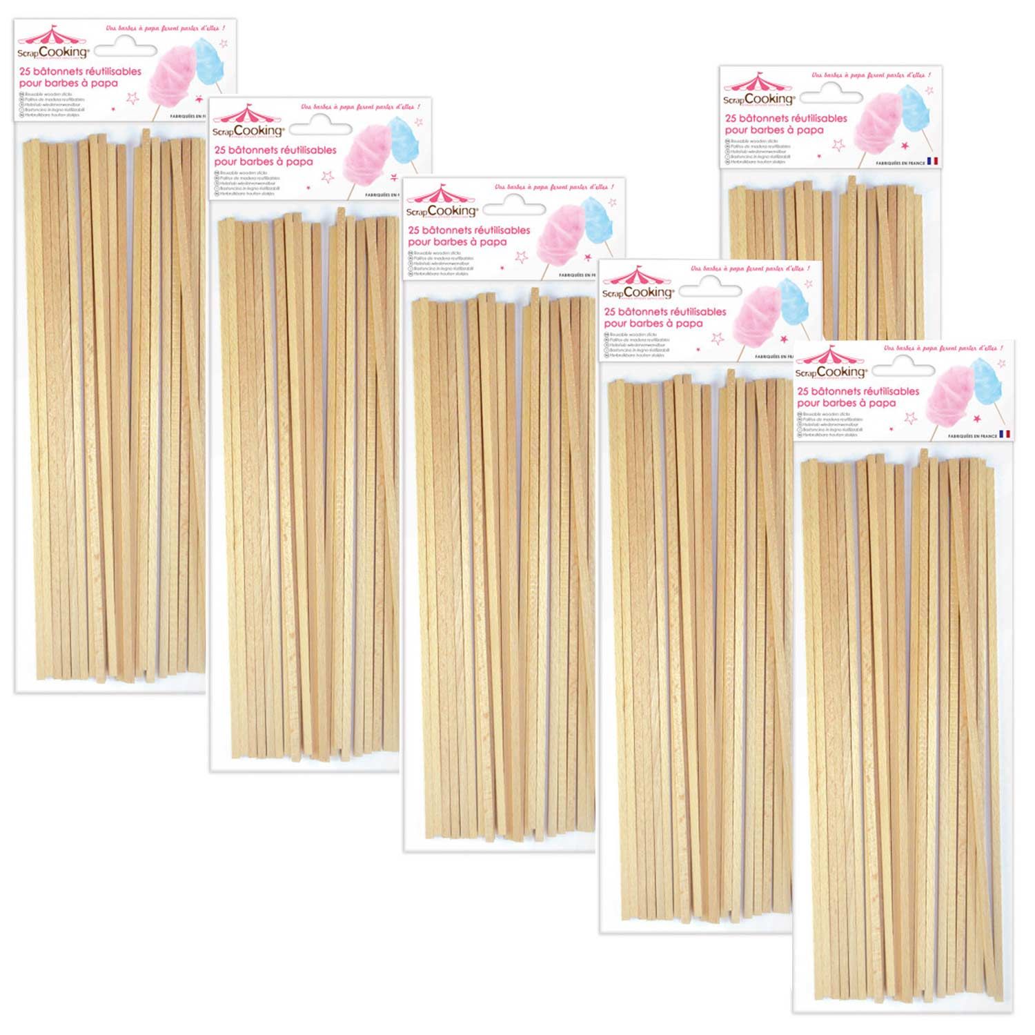 150 bâtonnets pour Barbe à papa Scrapcooking - Mathon