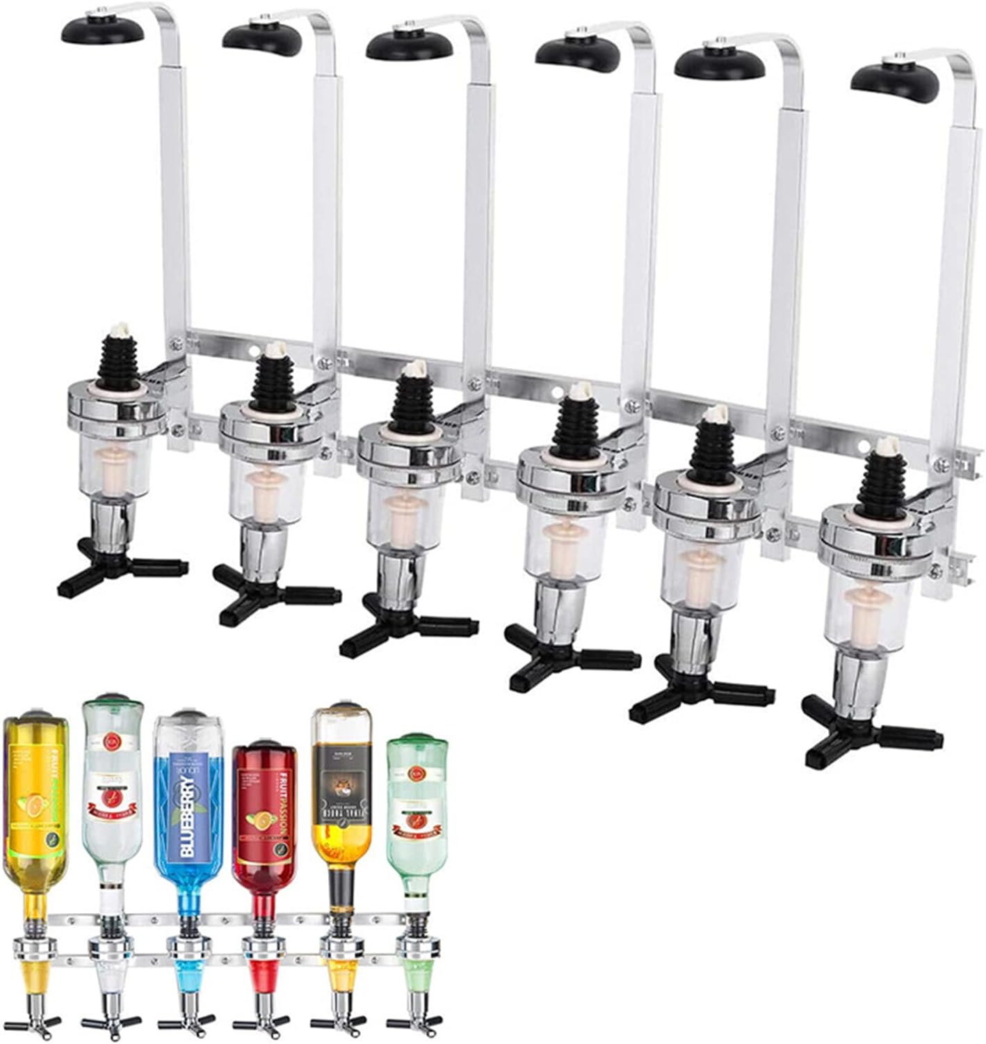 Support pour Distributeur de Boissons pour Bar et pub spiritueux 6 ports gris Vendos85 - Mathon