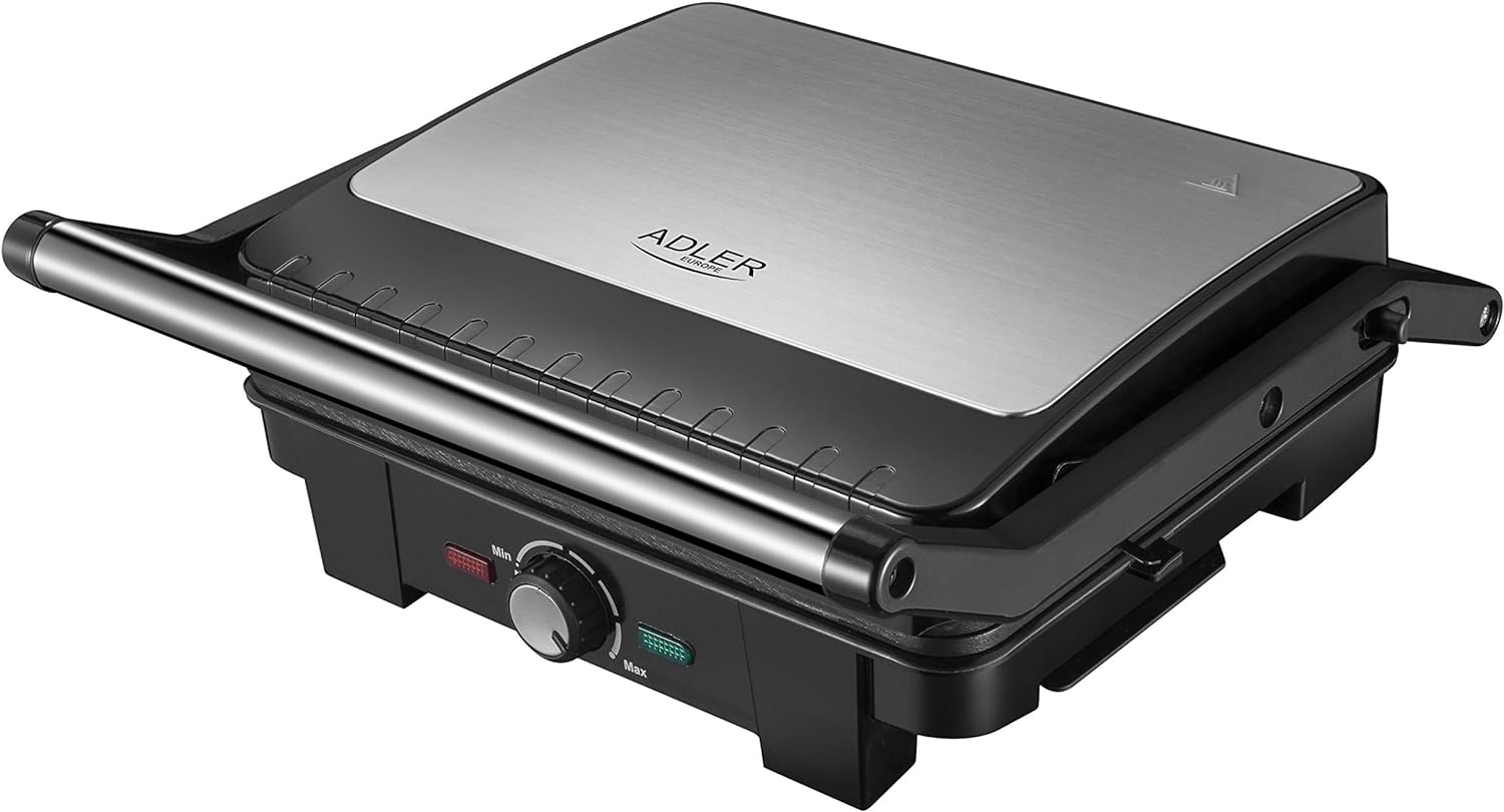 grille viande électrique 29 X 24 cm 2800W gris noir Adler - Mathon