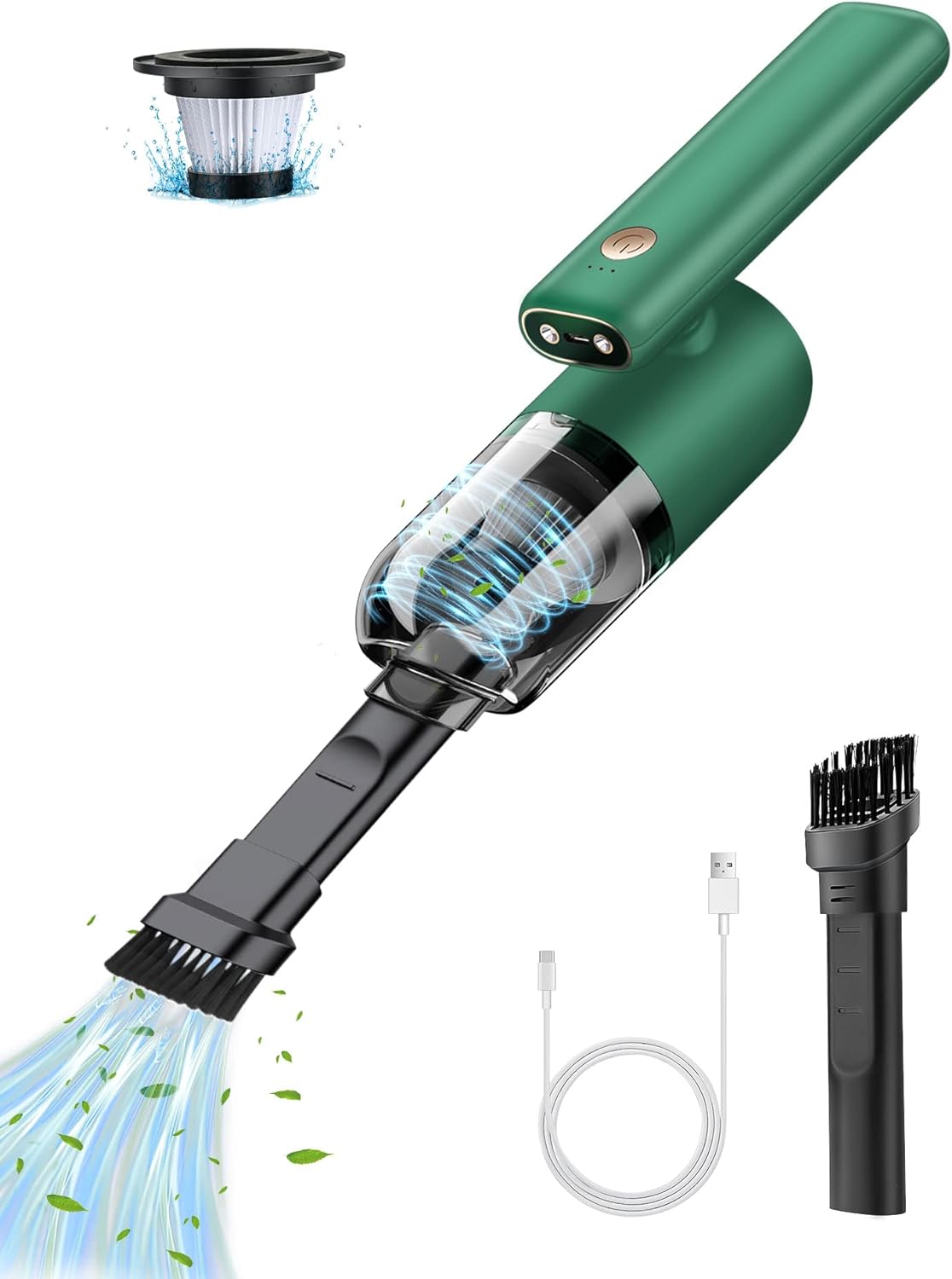 Aspirateur de table sans fil à Rotation de 180 Degrés rechargeable 7000PA vert Vendos85 - Mathon