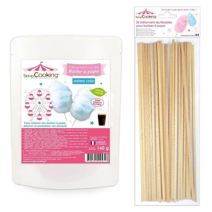 Préparation barbe à papa bleue 160 g + 25 bâtonnets Scrapcooking - Mathon