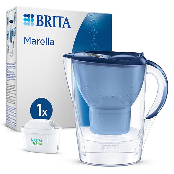 Carafe filtrante Marella bleue 2,4 L et filtre Maxtra Pro Brita france - Mathon - 2