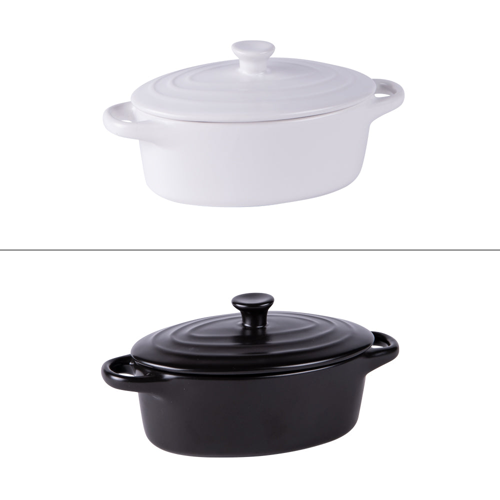 Mini cocotte ovale 16 cm en grès (lot de 2) Table passion - Mathon