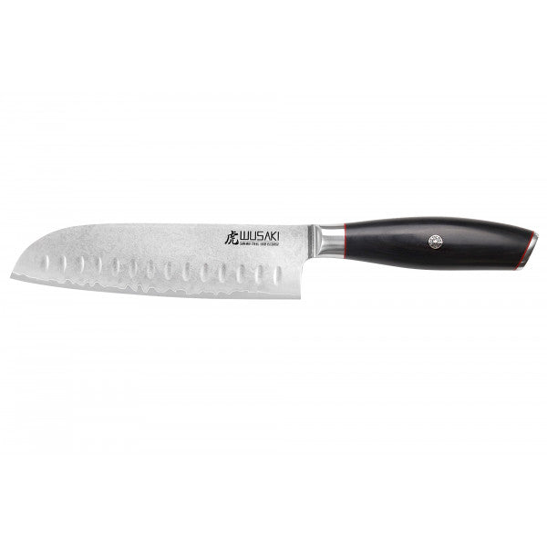 Couteau modèle santoku Wusaki Fujiko Black 18cm manche en pakka Wusaki - Mathon - 1
