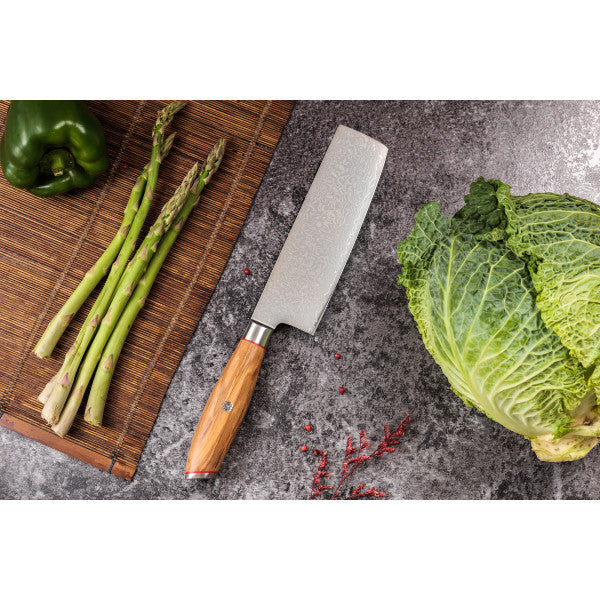 Couteau modèle nakiri Wusaki Fujiko 17cm manche en olivier Wusaki - Mathon - 4