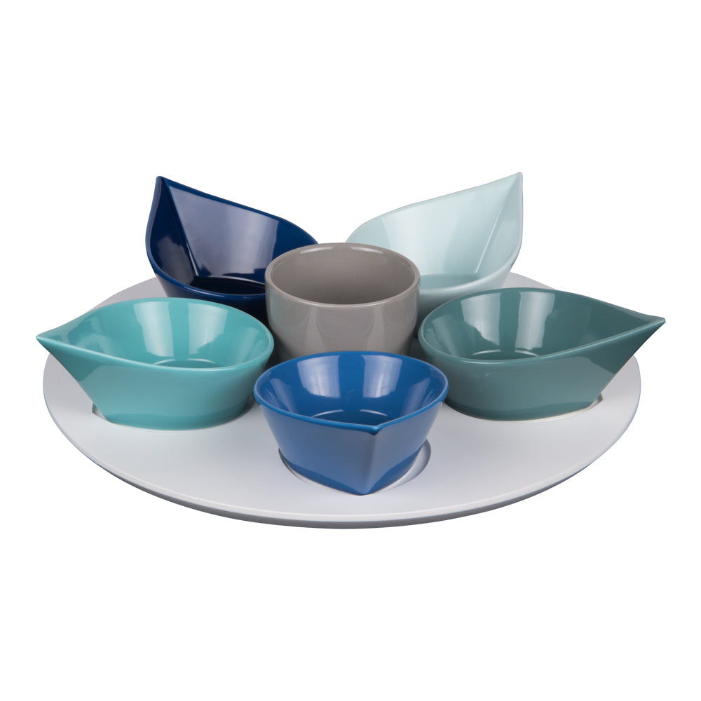 Service apéritif 7 pièces Océan 34 cm Table passion - Mathon - 1