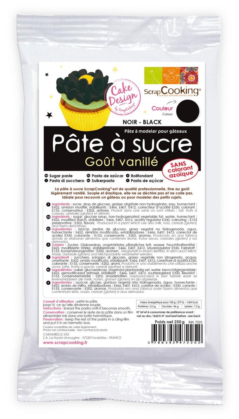 Pâte à sucre noire - 250 g Scrapcooking - Mathon