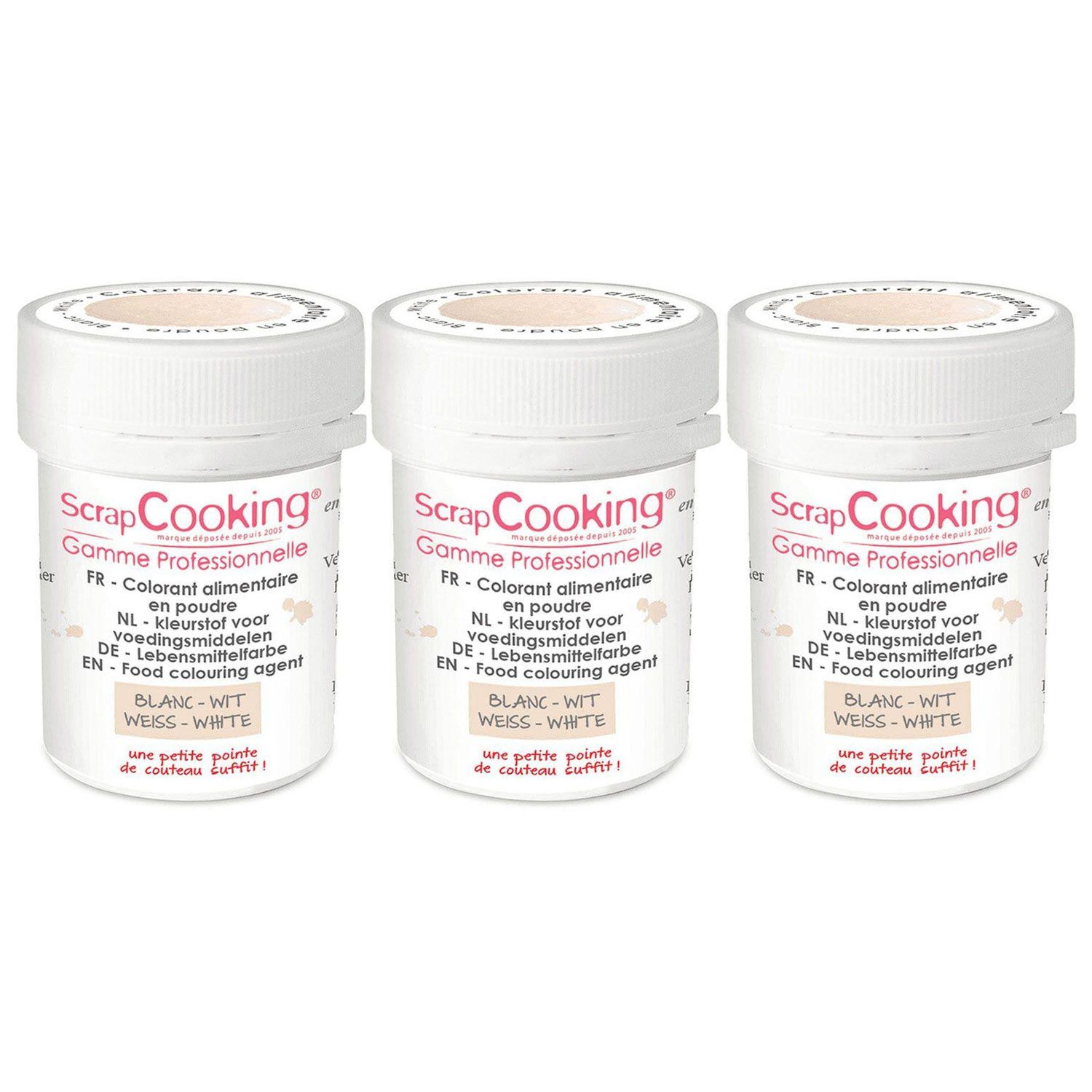 Colorant alimentaire en poudre 15 g - blanc Scrapcooking - Mathon