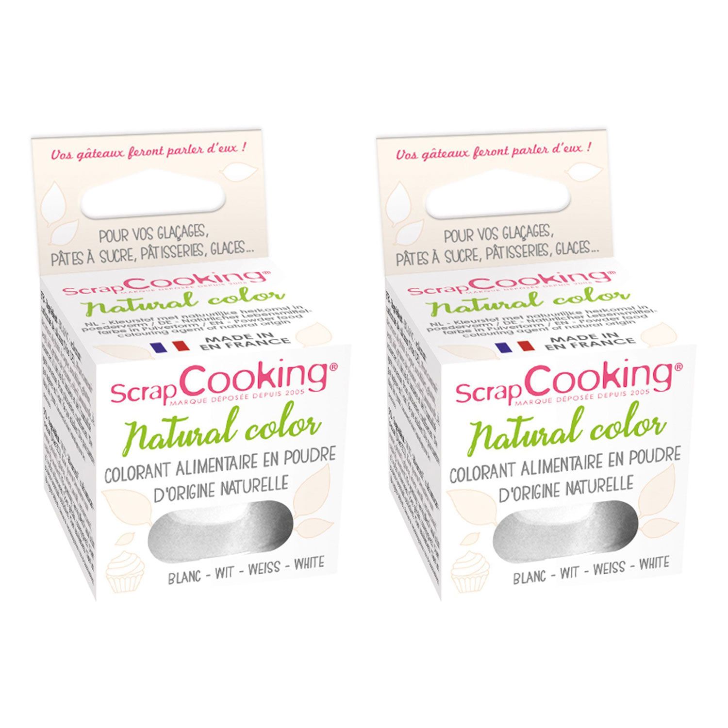 Colorant alimentaire naturel en poudre 20 g - blanc Scrapcooking - Mathon