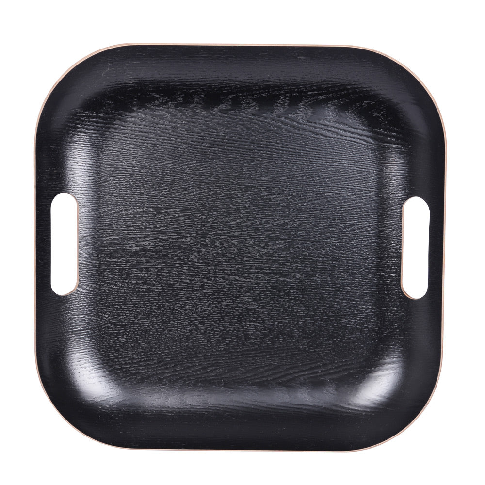 Plateau carré 39 cm noir Table passion - Mathon - 1