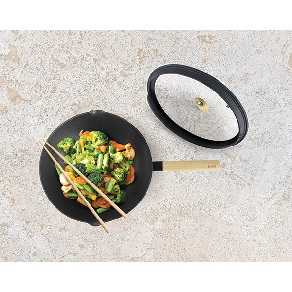 Wok aluminium antiadhésif avec couvercle 30 cm Ibili - Mathon - 3