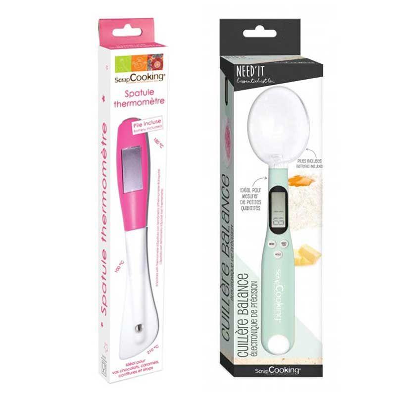 Spatule thermomètre et cuillère balance de cuisine Scrapcooking - Mathon