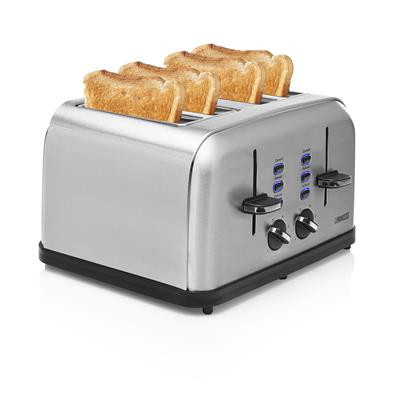 grille pain Toaster en inox avec 4 fentes 1750W gris Princess - Mathon