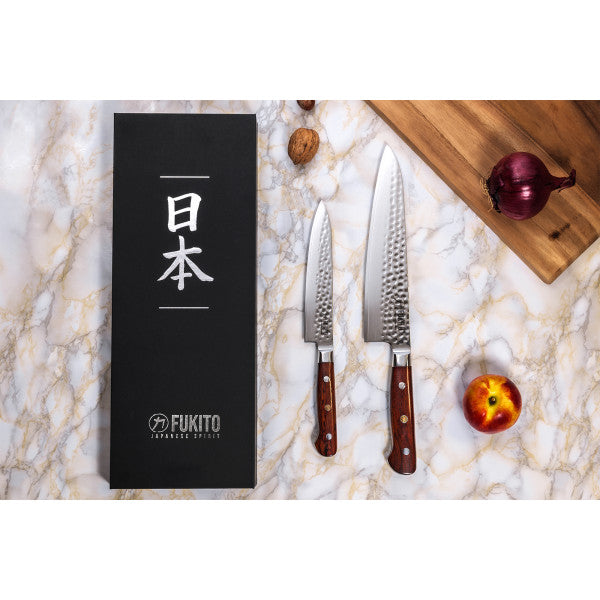 Coffret 2 couteaux Fukito Rosewood Damas chef + universel Fukito - Mathon - 2