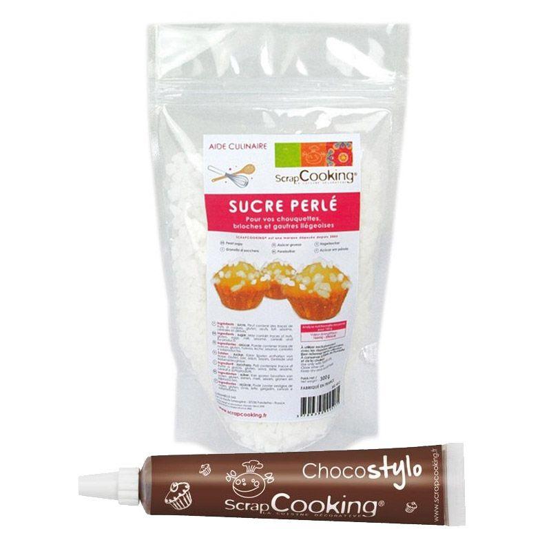 Sucre perlé 300 g + 1 Stylo chocolat Scrapcooking - Mathon
