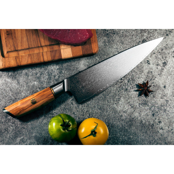 Couteau Fukito Olive Damas modèle Chef 21cm Fukito - Mathon - 4