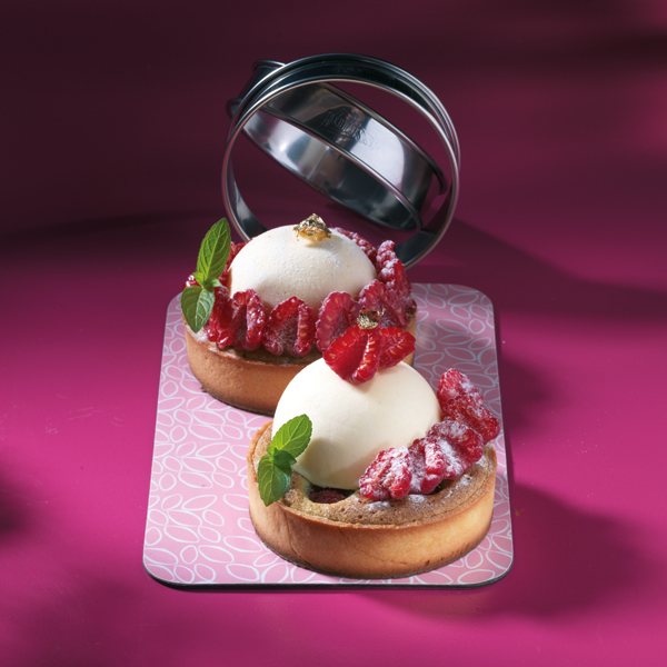 Kit moule silicone 6 demi-sphères  + 6 cercles à tarte Patisse - Mathon - 4