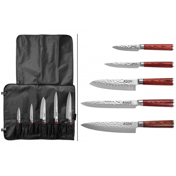 Trousse de chef 5 couteaux de cuisine Wusaki Pakka X50 Wusaki - Mathon - 1