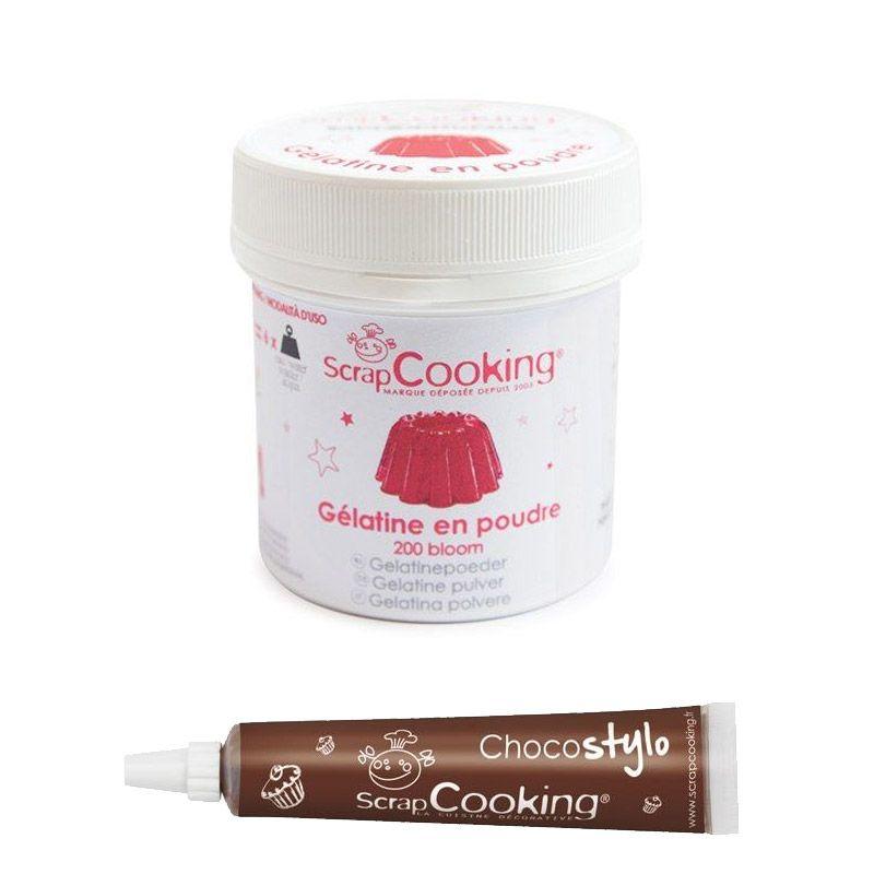 Gélatine en poudre + Stylo chocolat Scrapcooking - Mathon