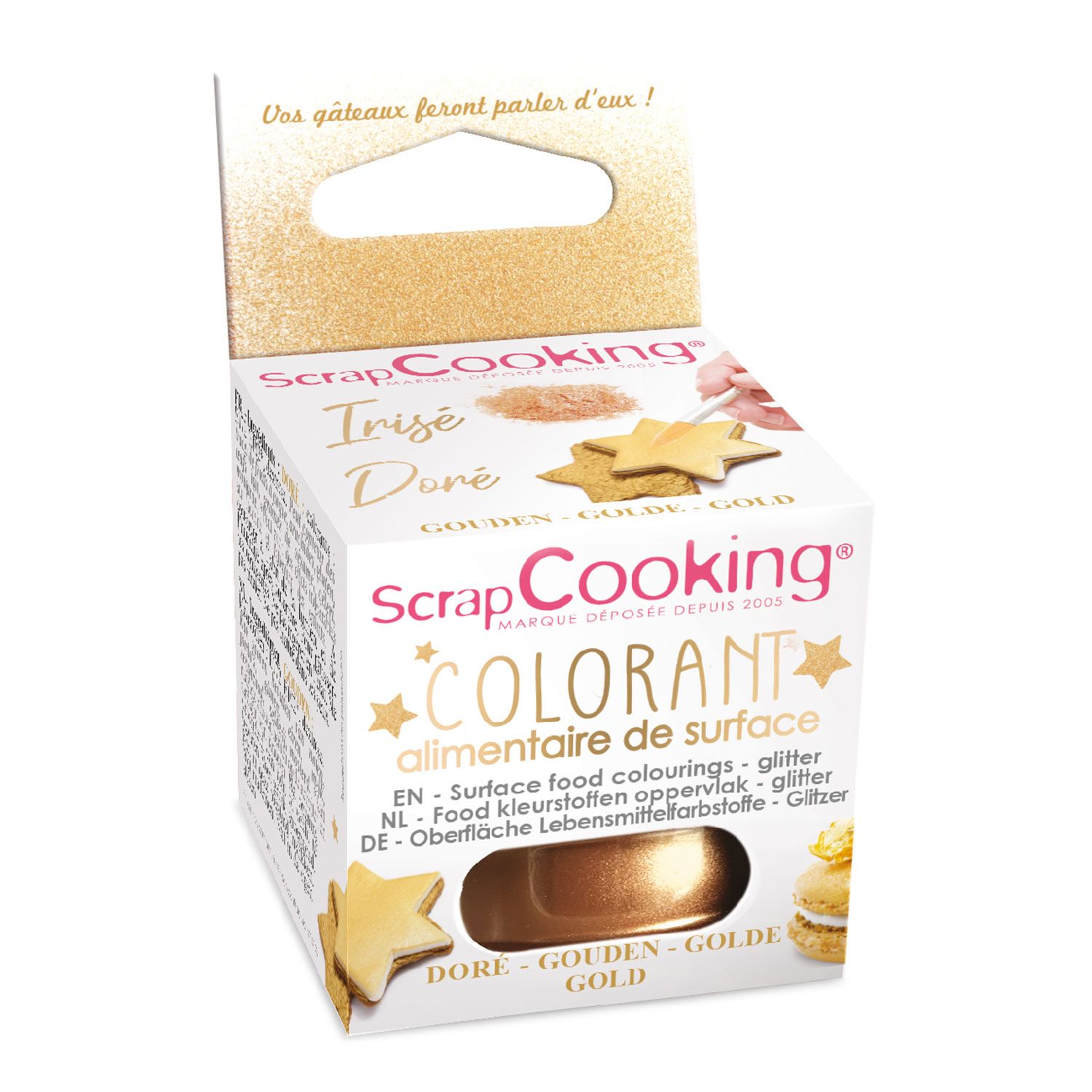 Colorant alimentaire de surface en poudre doré - 5 g Scrapcooking - Mathon