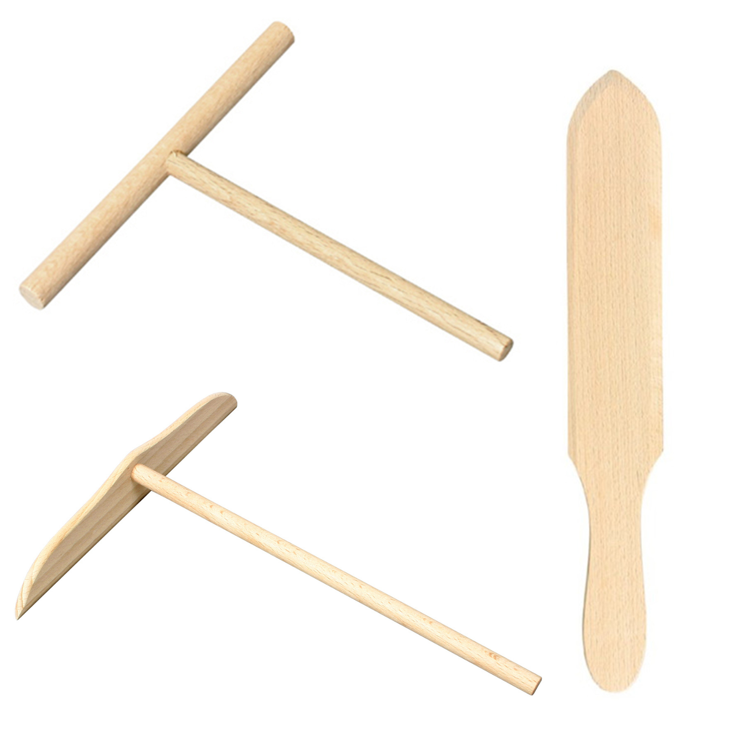 3 ustensiles à crêpes en bois Chevalier diffusion - Mathon