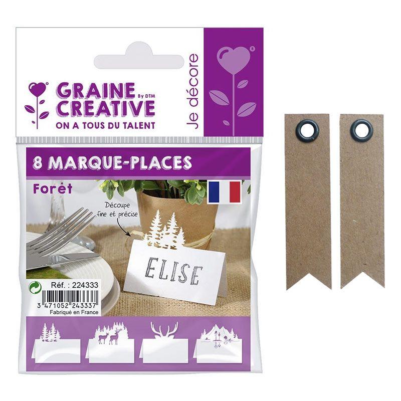 Marque places pour table de Noël Forêt + 20 étiquettes kraft Fanion Youdoit - Mathon
