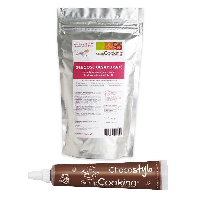 Glucose déshydraté 200 g + 1 Stylo chocolat Scrapcooking - Mathon