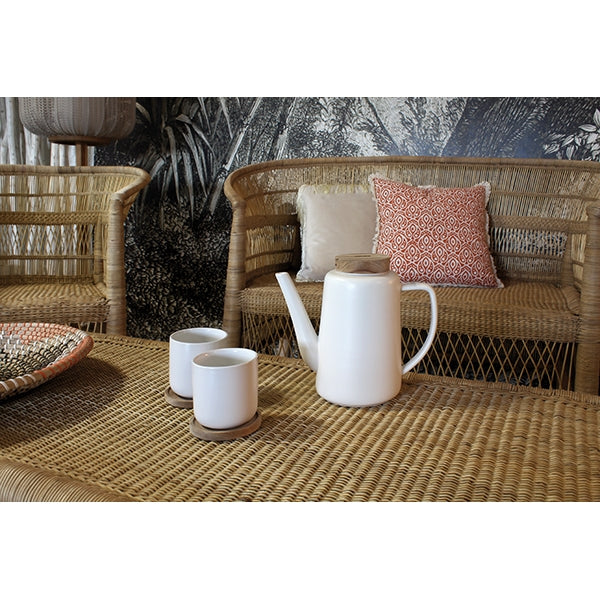 Set 2 tasses Enzo en porcelaine avec support Ogo - Mathon - 2