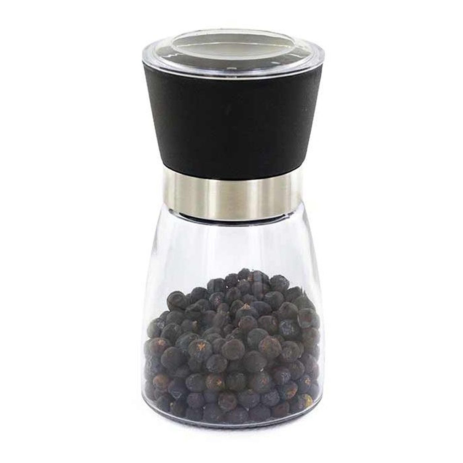 Moulin à épices en verre et céramique + poivre noir bio Aromandise - Mathon