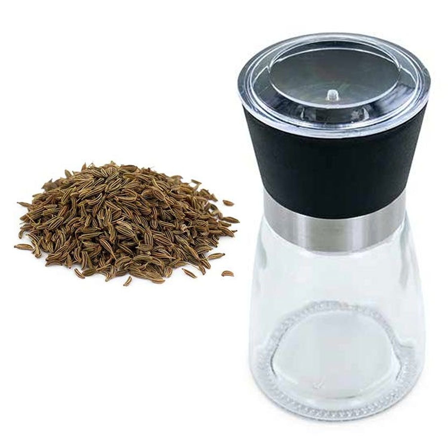 Moulin à épices en verre et céramique + Carvi entier bio Aromandise - Mathon