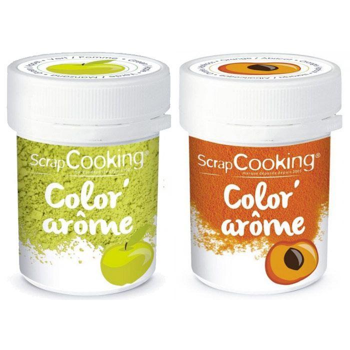 2 colorants alimentaires aux arômes de pomme & abricot Scrapcooking - Mathon