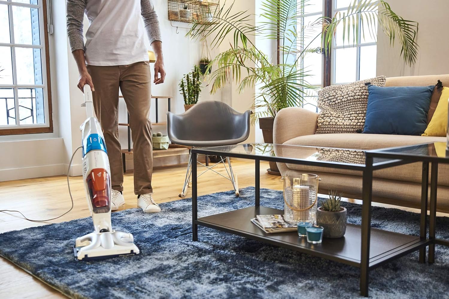 Aspirateur balai et nettoyeur vapeur 3 en 1 de 0,5L 1700W blanc Rowenta - Mathon