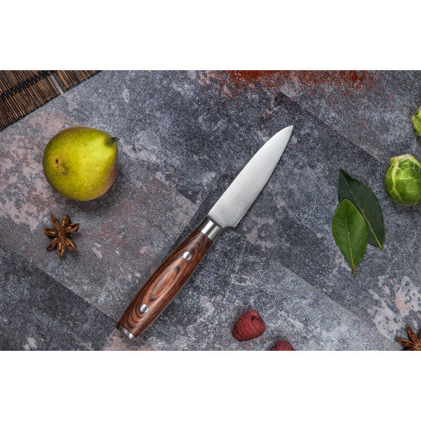 Couteau Sayuto Pakka X50 modèle office 9cm manche riveté Sayuto - Mathon - 3