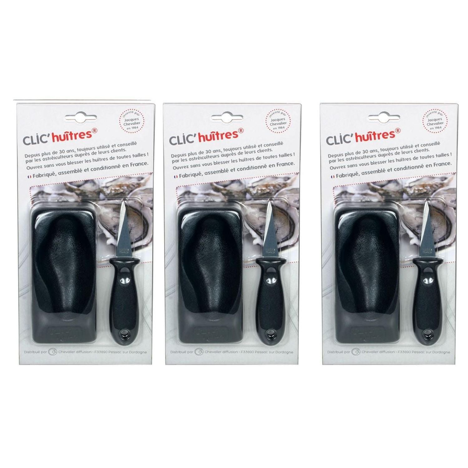 3 cale-huîtres noirs et lancettes Chevalier diffusion - Mathon