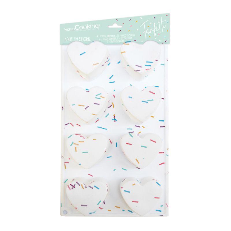 Moule silicone 8 coeurs - Funfetti Scrapcooking - Mathon