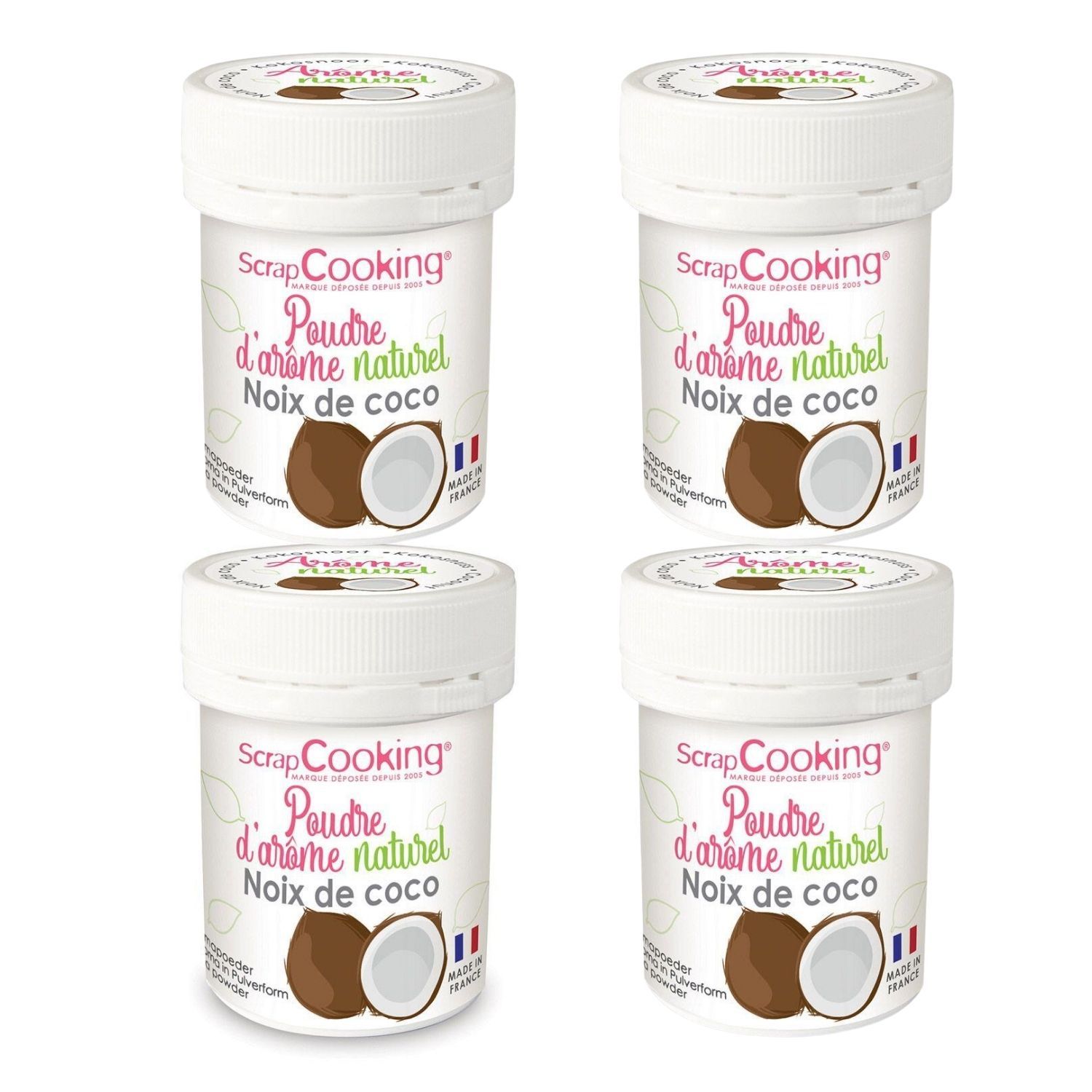 Arôme alimentaire naturel en poudre 60 g - noix de coco Scrapcooking - Mathon