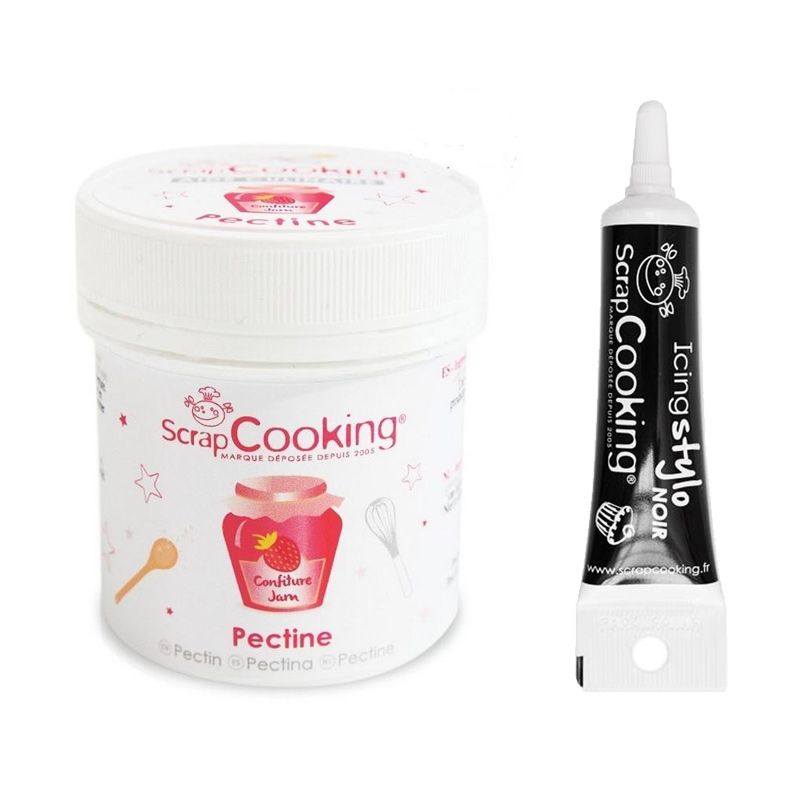 Pectine 50 g + Stylo de glaçage noir Scrapcooking - Mathon