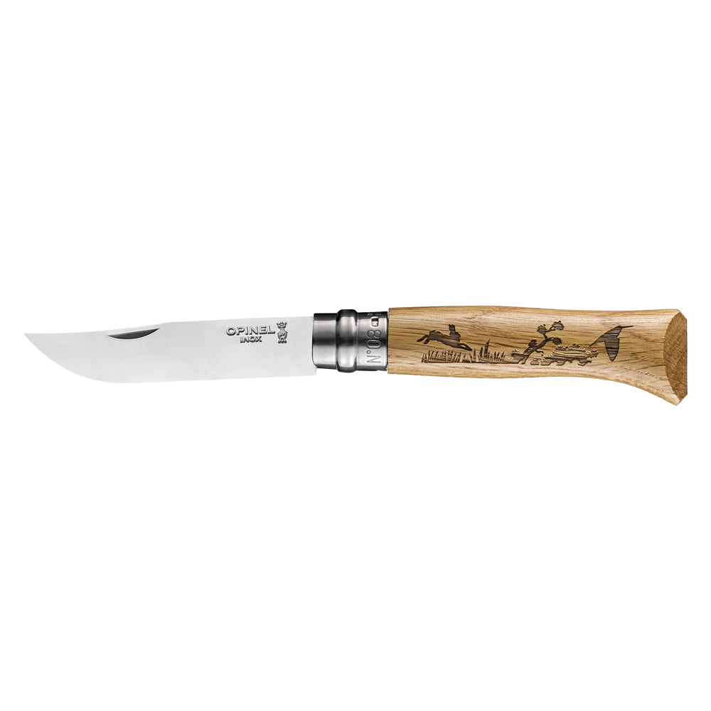 Couteau gravé Animalia lame 8.5 cm Lièvre Opinel - Mathon - 1