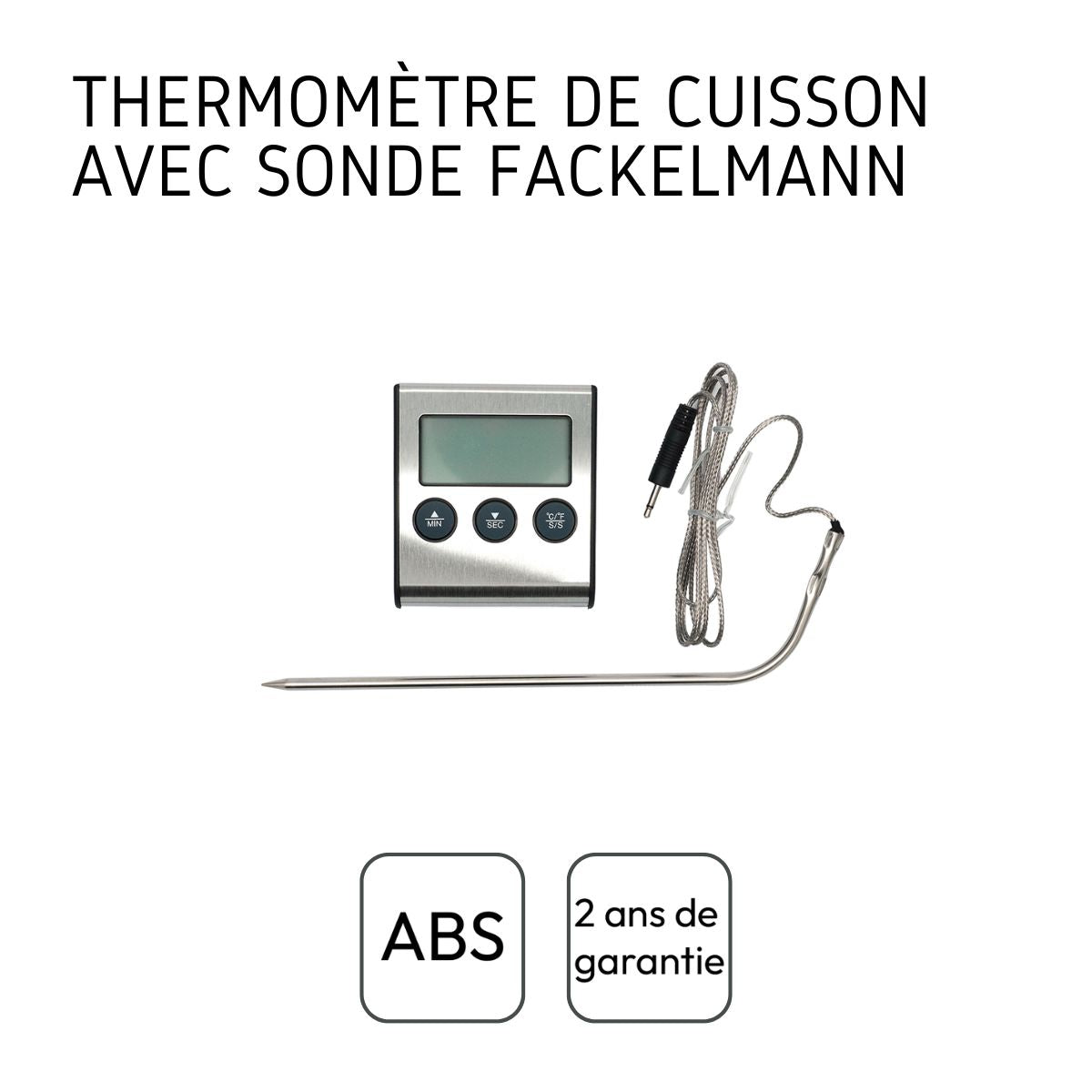 Thermomètre cuisson à sonde électronique de -50°C à + 300°C