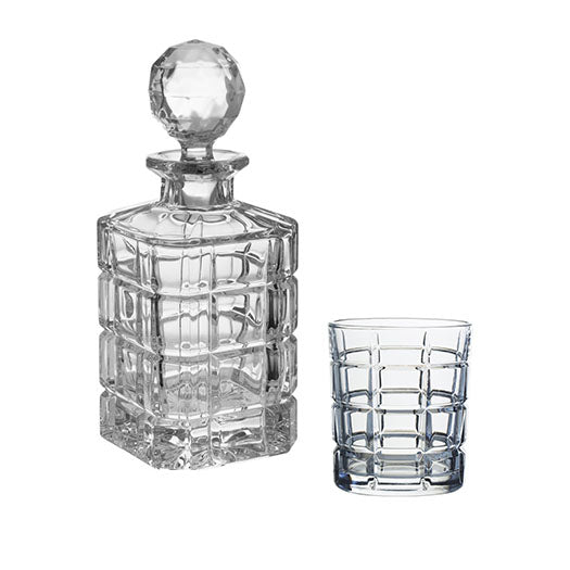 Set de 6 verres à Whisky et carafe en cristal de Bohême Timesquare Table passion - Mathon - 1