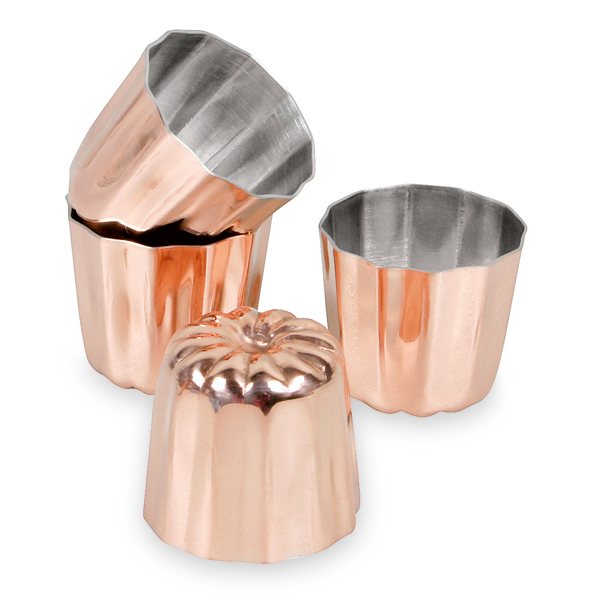 4 Moules cannelés à canelés bordelais 3,5 cm cuivre Patisse - Mathon