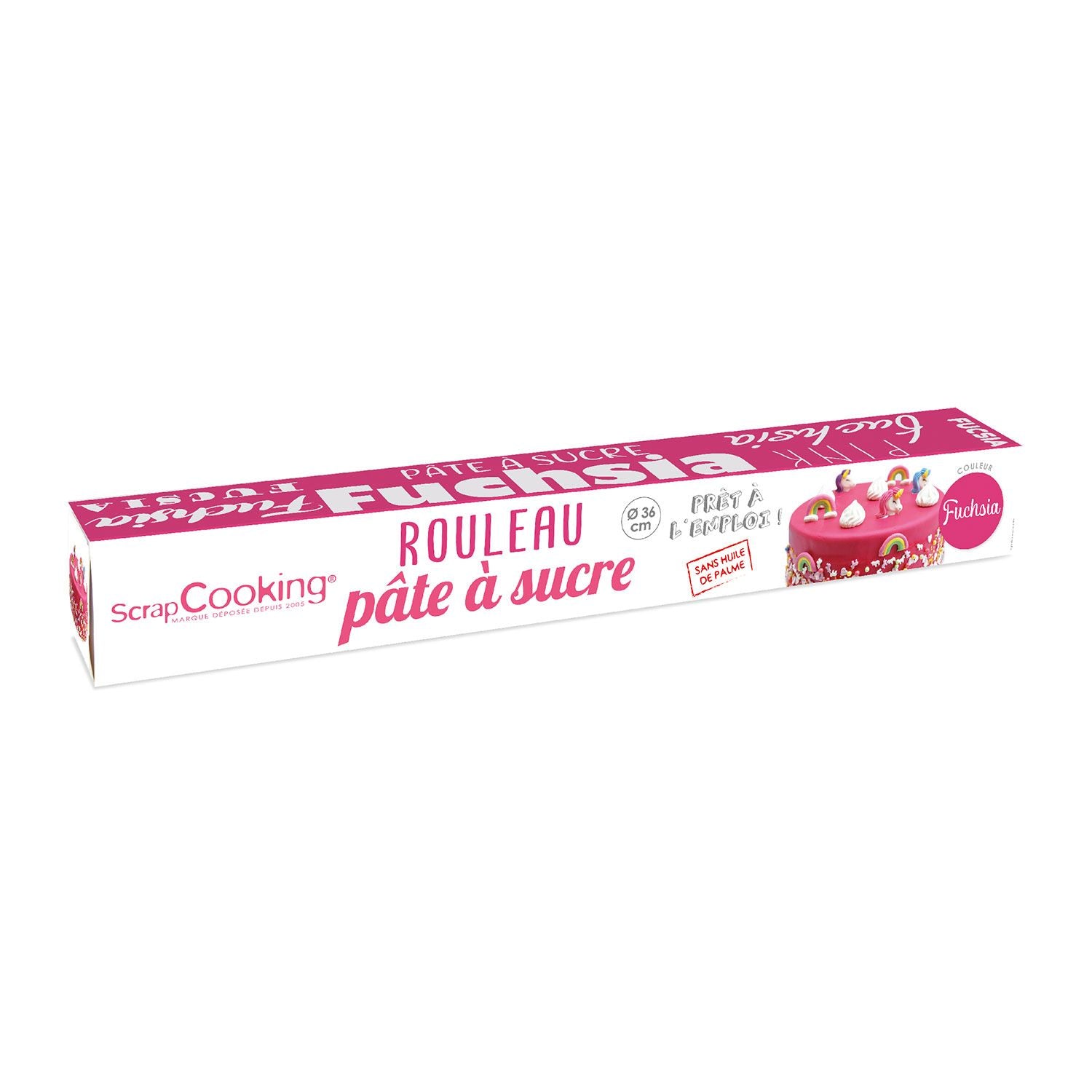 Pâte à sucre en rouleau - Fuchsia - 430 g Scrapcooking - Mathon