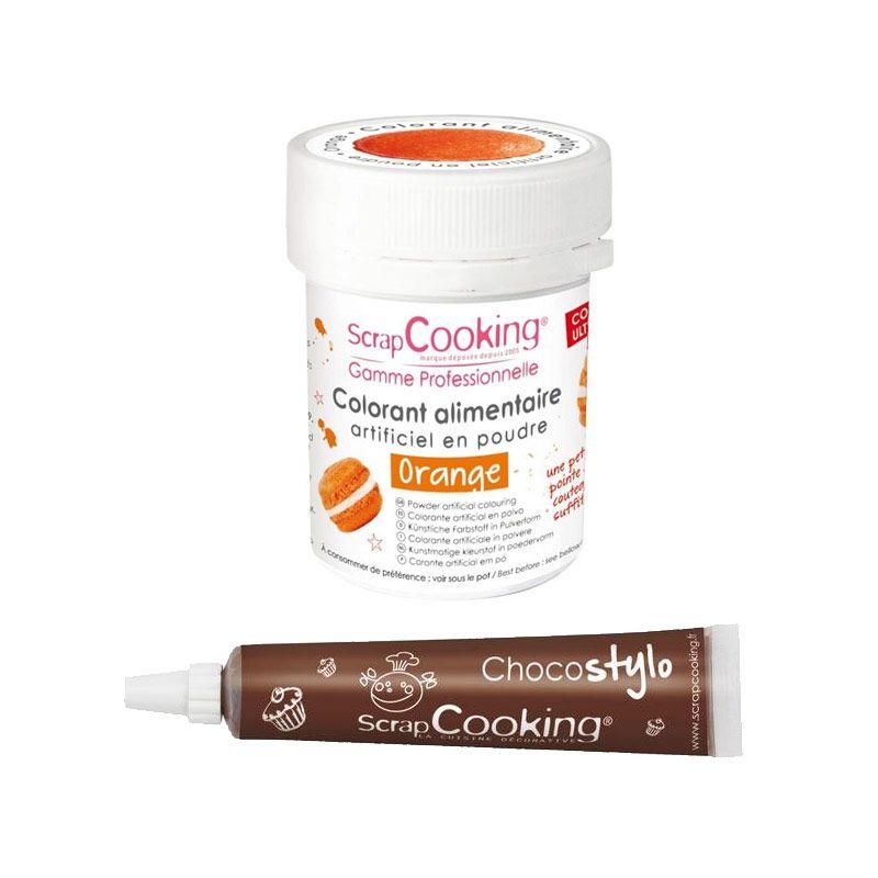Colorant alimentaire Orange + Stylo chocolat Scrapcooking - Mathon