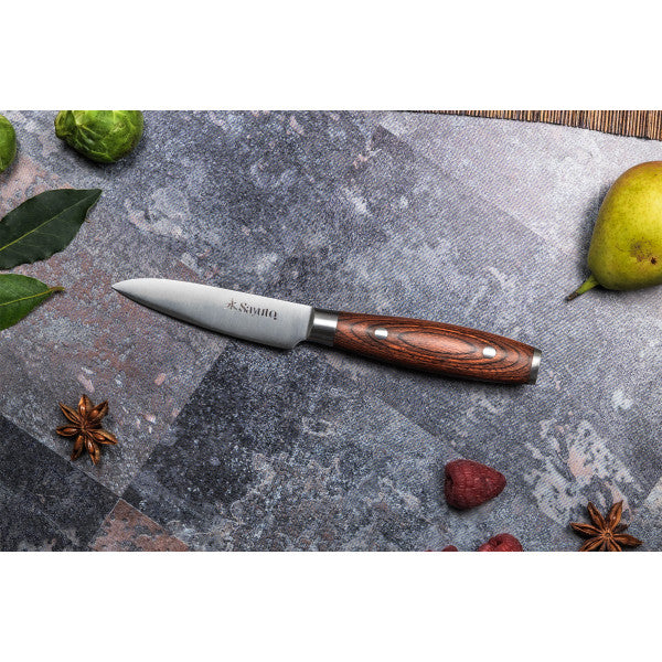 Couteau Sayuto Pakka X50 modèle office 9cm manche riveté Sayuto - Mathon - 2