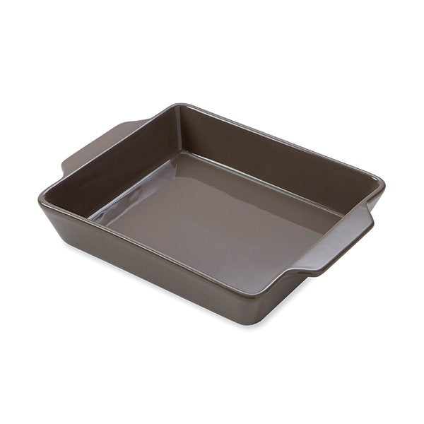 Plat à four rectangulaire en céramique taupe 19,5 x 22,5 cm Mathon - Mathon - 2